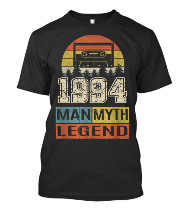Vintage 1994 Man Myth Legend Cassette Sunburst Forest Retro T-Shirt