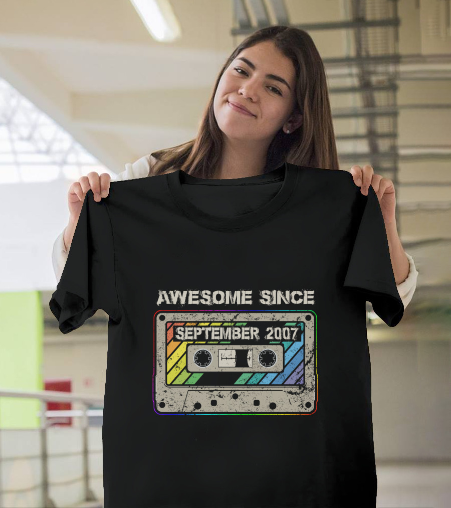 Awesome Since September 2007 Retro Cassette Tape T-Shirt