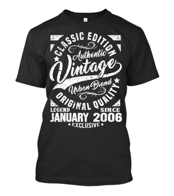 Classic Edition Authentic Vintage Urban Brand Original Quality Legend Since January 2006 Exclusive T-Shirt
