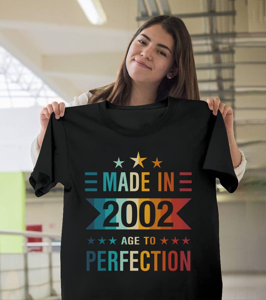 Made in 2002 Age to Perfection Vintage Stars T-Shirt