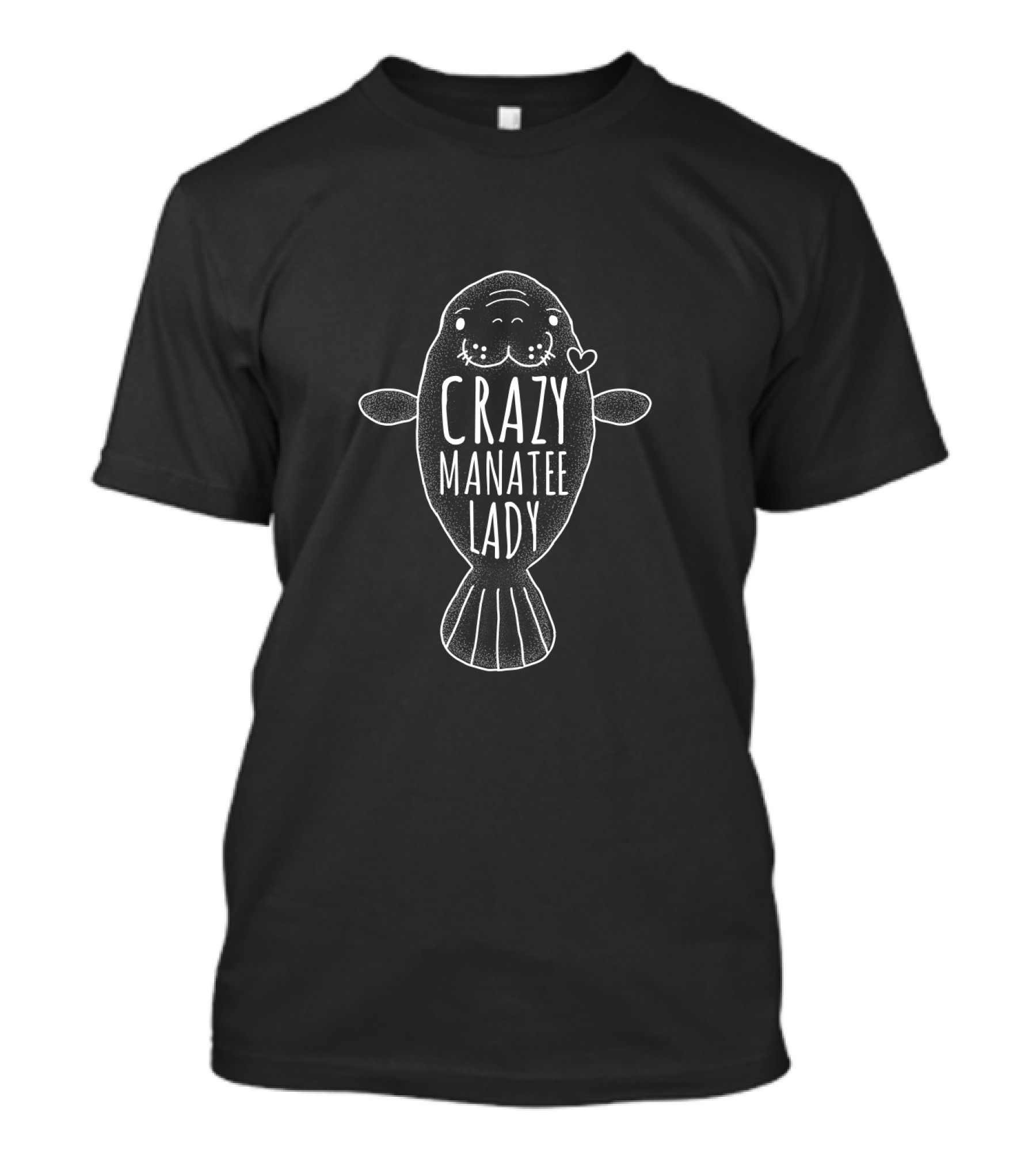 Crazy Manatee Lady Cute Sea Cow Enthusiast With Heart Shape Detail T-Shirt