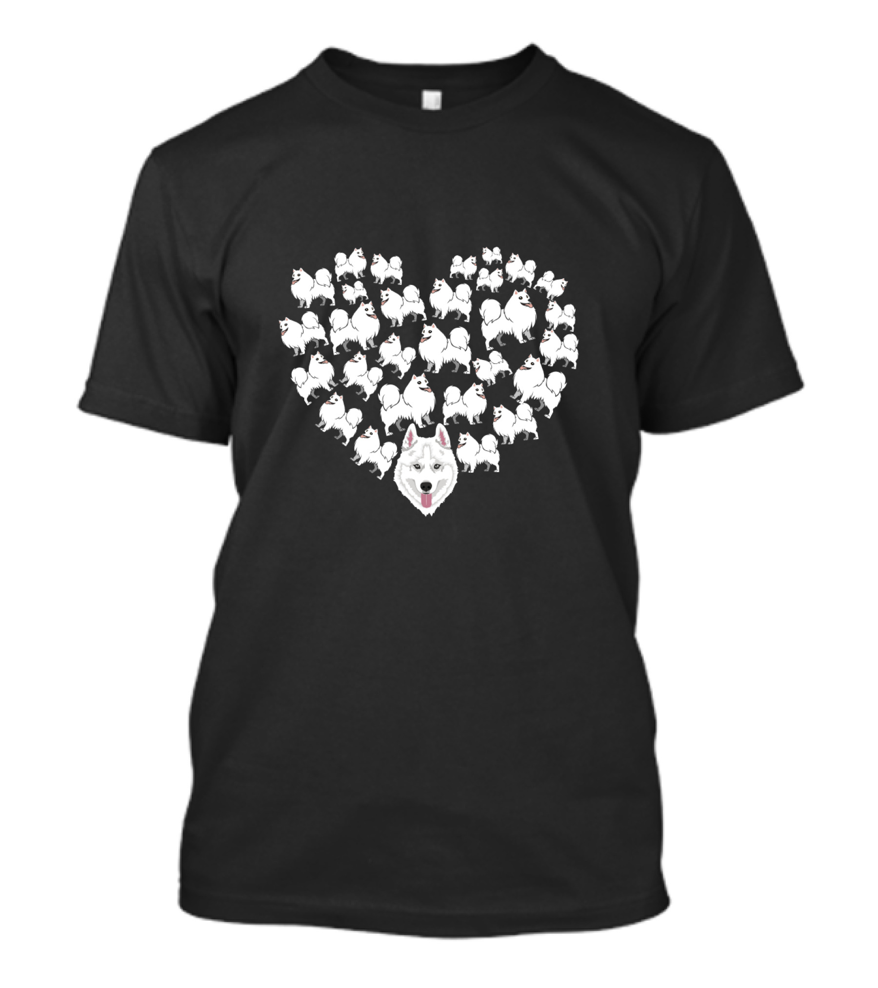 American Eskimo Dog Heart Pattern Love T-Shirt