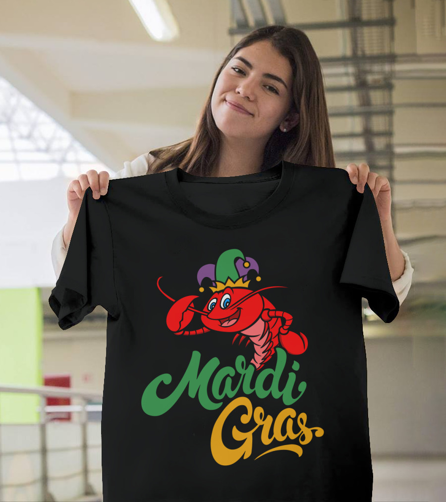 Mardi Gras Crawfish Jester Hat T-Shirt