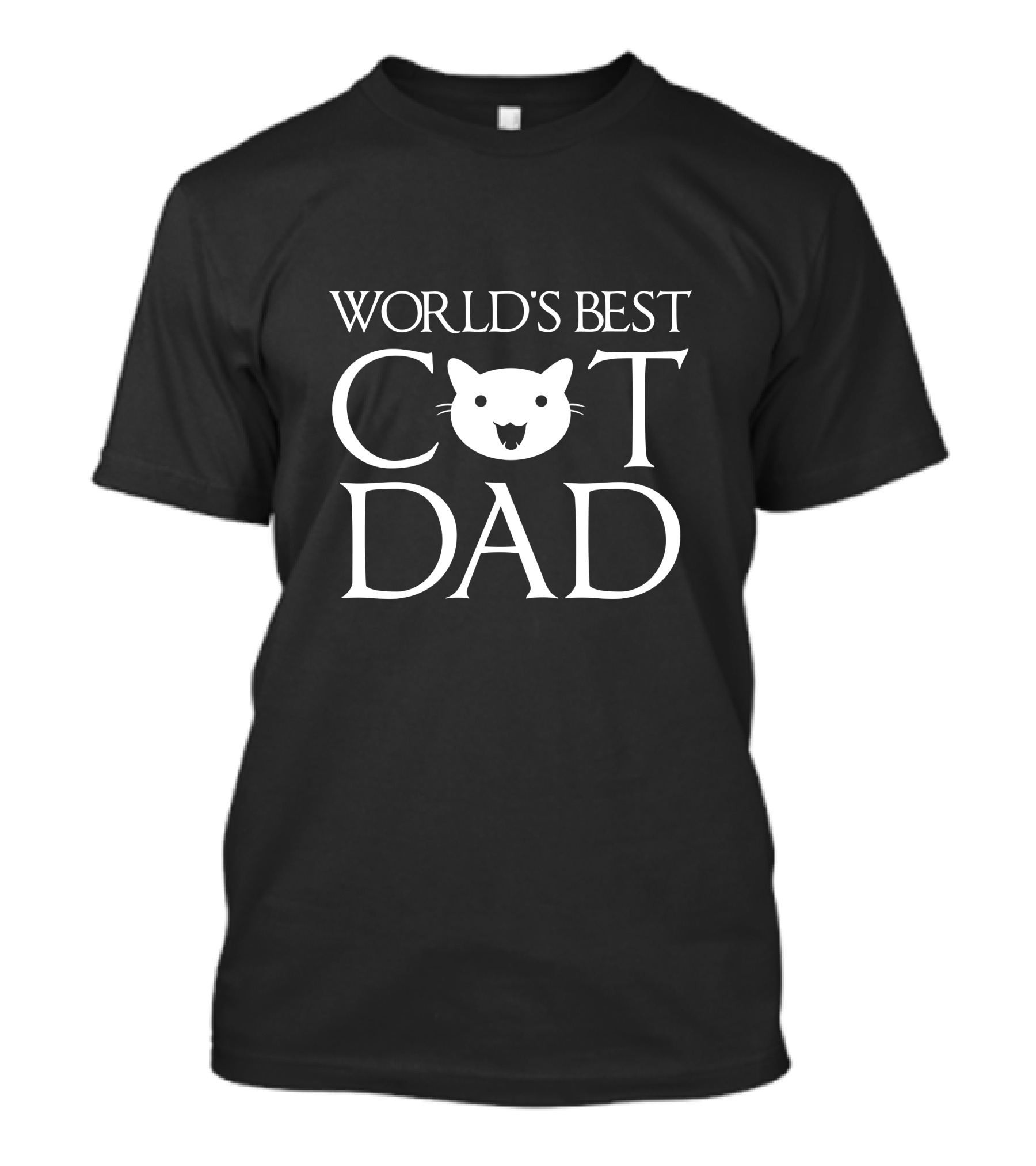 World's Best Cat Dad Cat Face T-Shirt