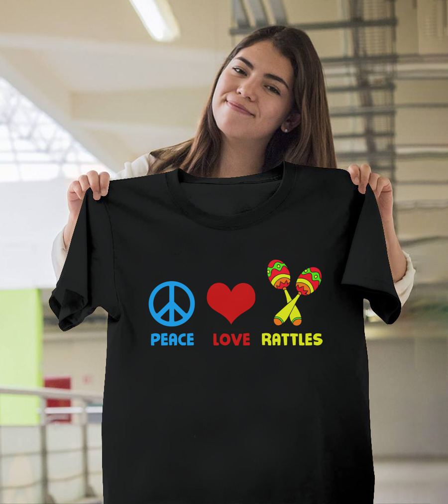 Peace Love Rattles Maracas Icons T-Shirt