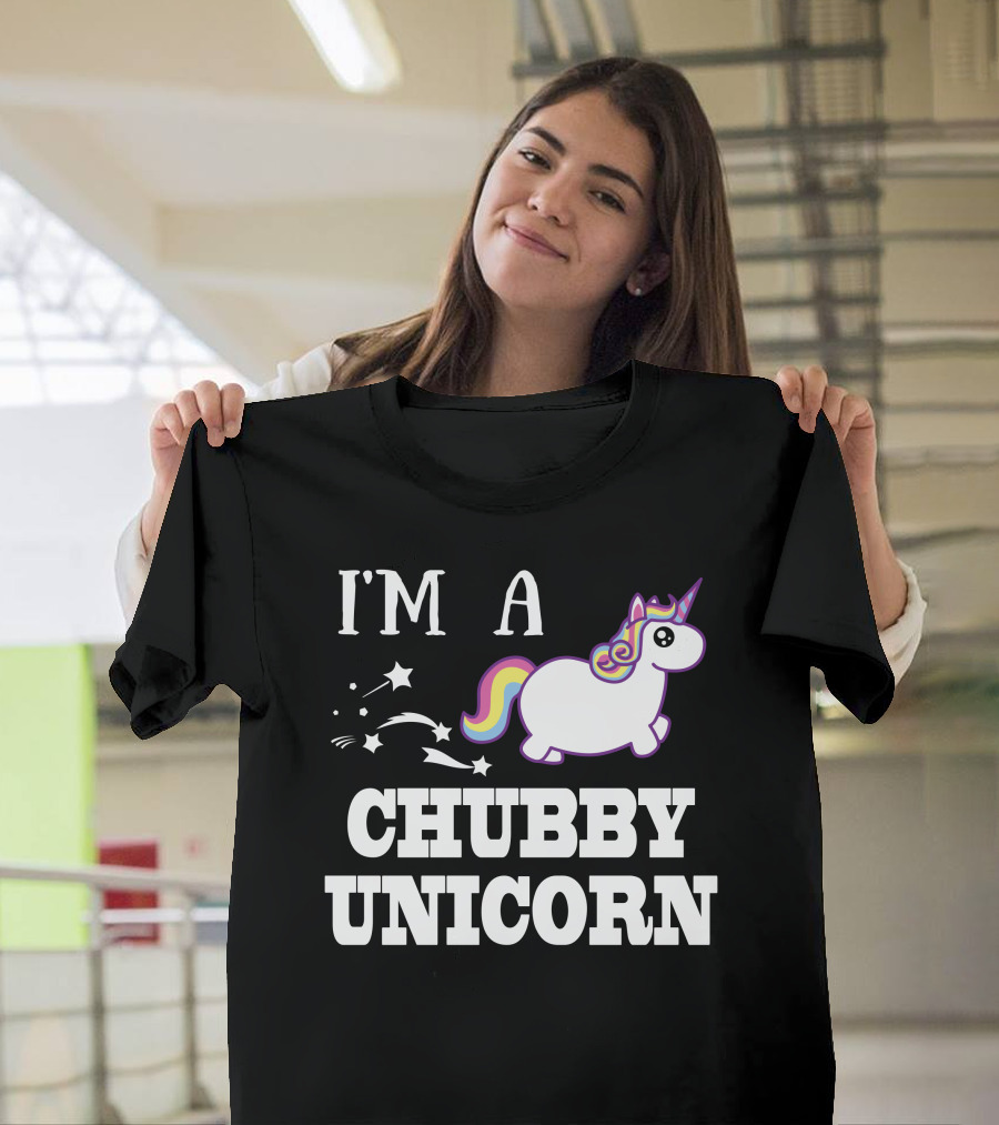 I'm A Chubby Unicorn Rainbow Stars T-Shirt