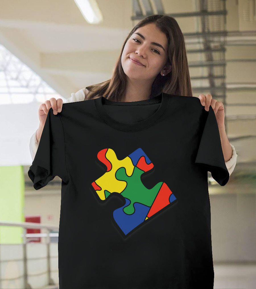 Vintage Autism Awareness Puzzle Piece T-Shirt