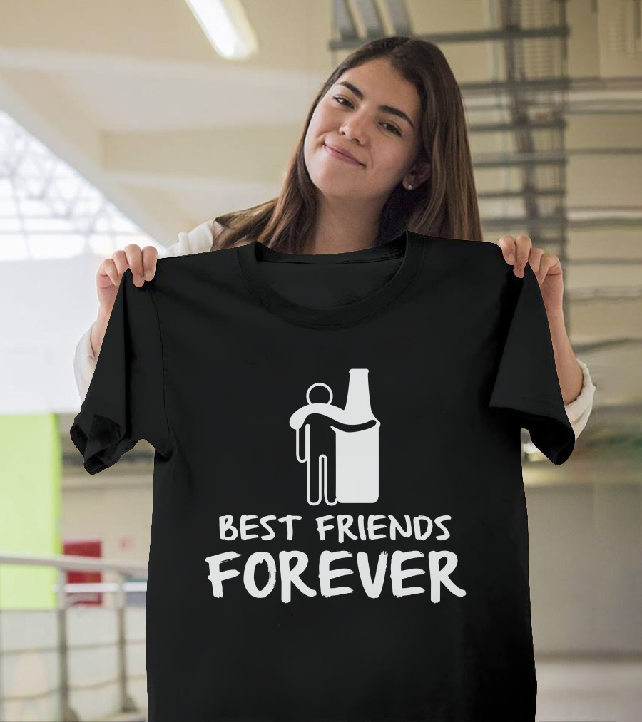 Best Friends Forever Beer Bottle Hug T-Shirt